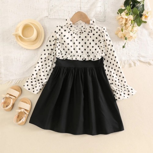 WHITE BLACK B PRINT DRESS