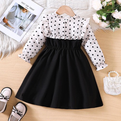 WHITE BLACK B PRINT DRESS