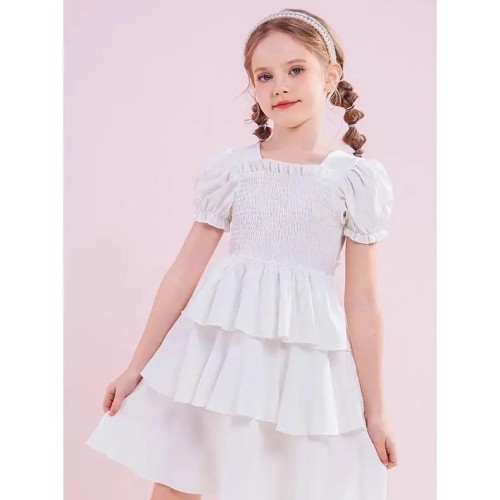 White Raffle Dress