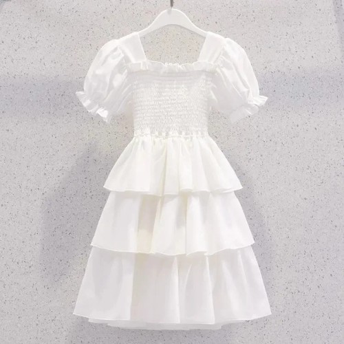 White Raffle Dress