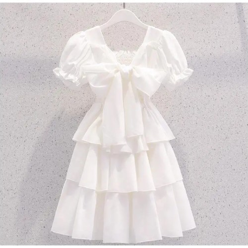White Raffle Dress