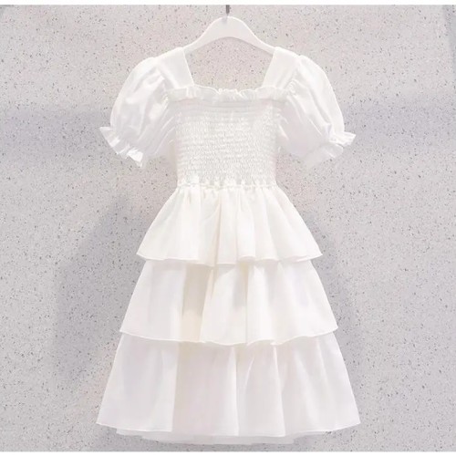 White Raffle Dress