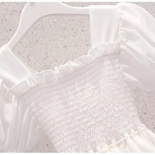 White Raffle Dress
