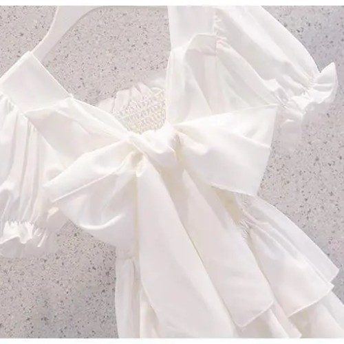 White Raffle Dress