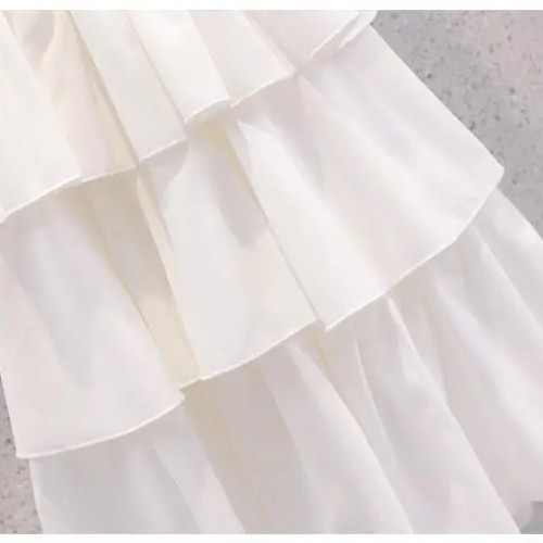 White Raffle Dress