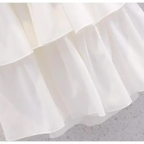 White Raffle Dress