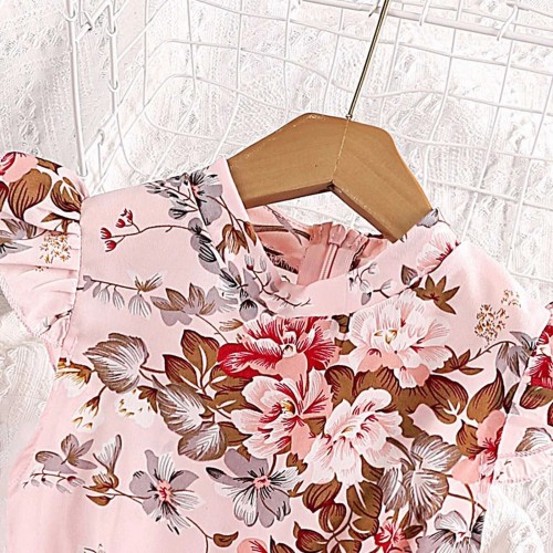 Floral plate pink