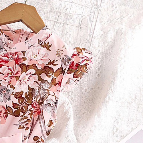 Floral plate pink