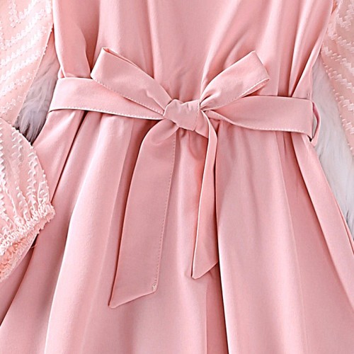 L PINK W DRESS