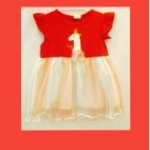 Small Red Unicorn Frock