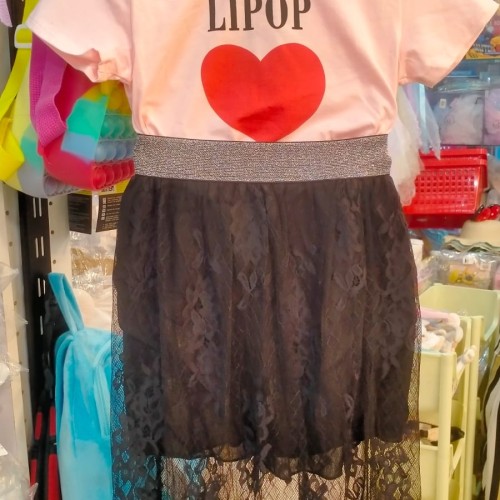 Black And Pink Skirt Set