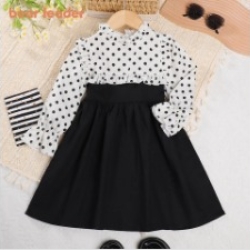 WHITE BLACK B PRINT DRESS