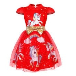 Red Unicorn Frock