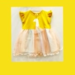 Small Yellow Unicorn Frock