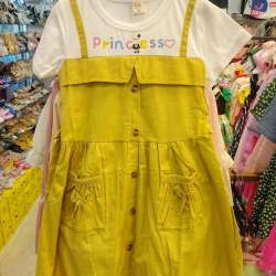 PEACH And YELLOW ROMPER DRESS